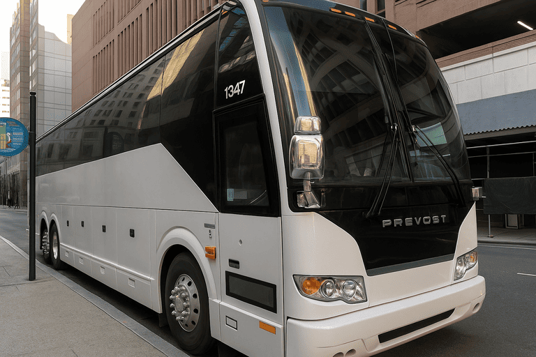 a Charter Bus Rental High Point coach bus